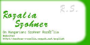 rozalia szohner business card